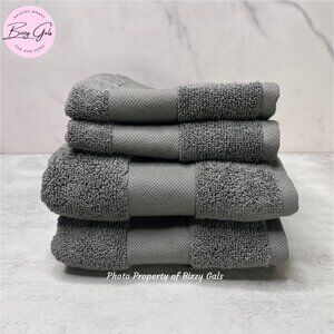 Ralph Lauren Wescott 4 Pc Gray Hand & Washcloth Towel Set